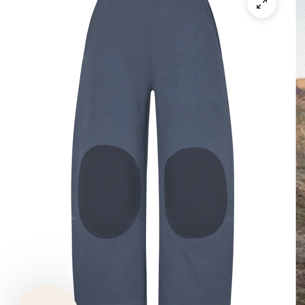 Sonderhaus Daphne barrel leg canvas pants in Navy